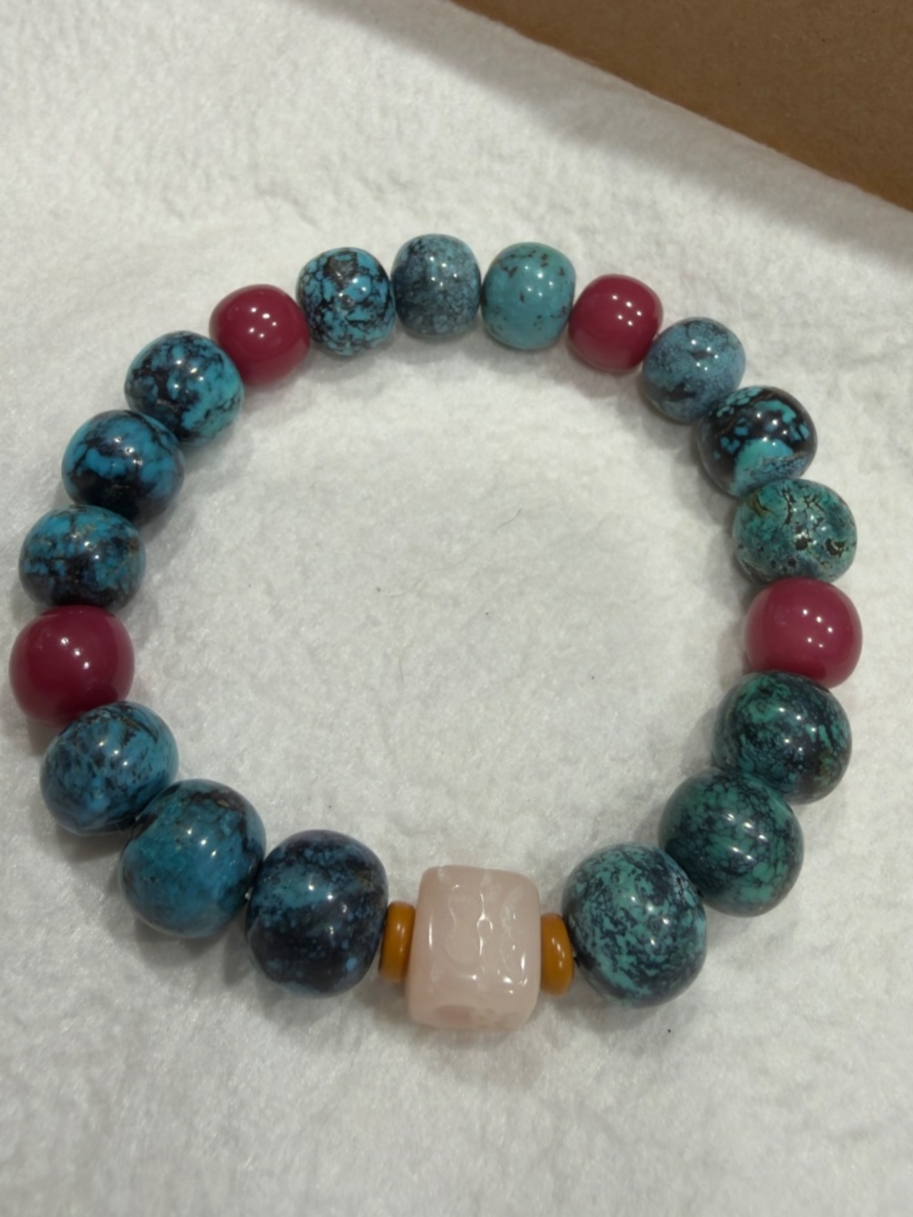MŌLAN | Natural Turquoise & Two-Tone Bodhi Root Statement Bracelet | One of One - Picture 3 of 3